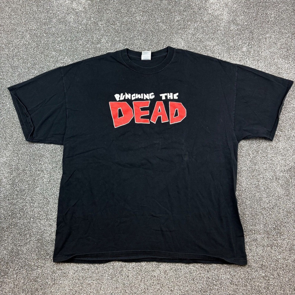 Punching The Dead Shirt Mens Large‎ Black Zombie Punch Comic Band Movie Promo
